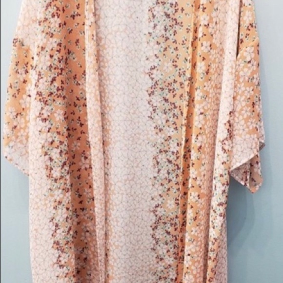 Peach Floral Boho Kimono - NEW - Picture 5 of 5
